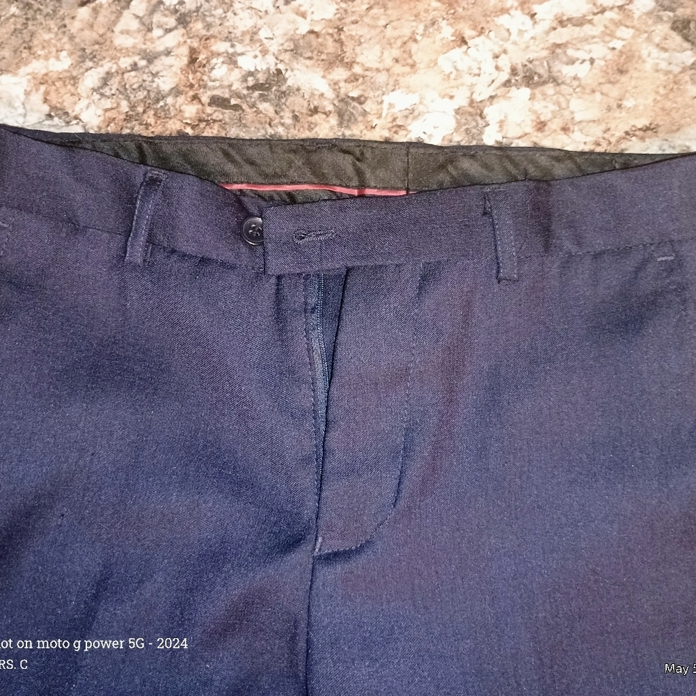 Boys Navy Pants Size 12 Suit Pants - Picture 5 of 6